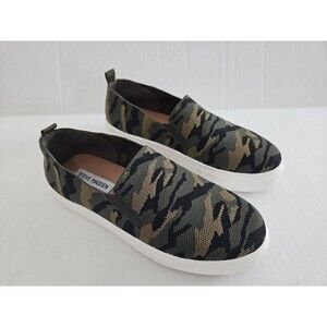 Women's STEVE MADDEN Shoes Size 9 Maygee Camo Print Slip On Knit Camouflage